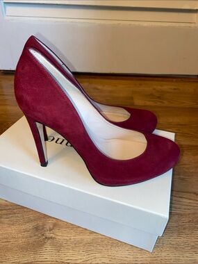 LK Bennett Harley Red Suede Courts 38